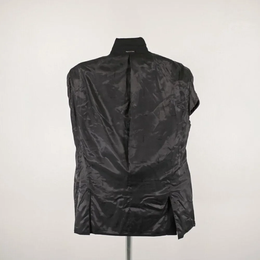 Calvin Klein‎ Black Wool Peak Label 2 Button Blazer / Suit Jacket 40R Tagged 44L